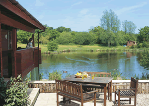 Otter Island Lodge in Honiton, Devon, South West England.